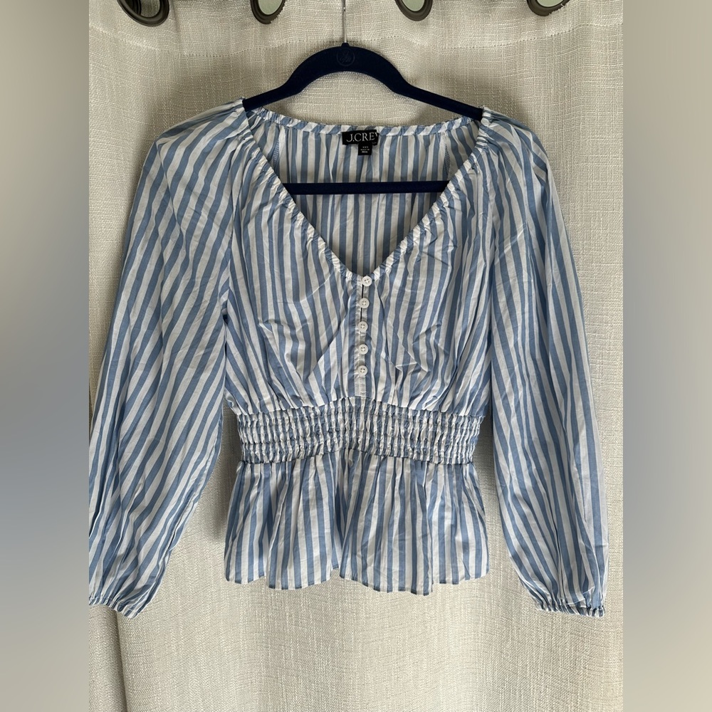JCrew Pinstripe Blouse